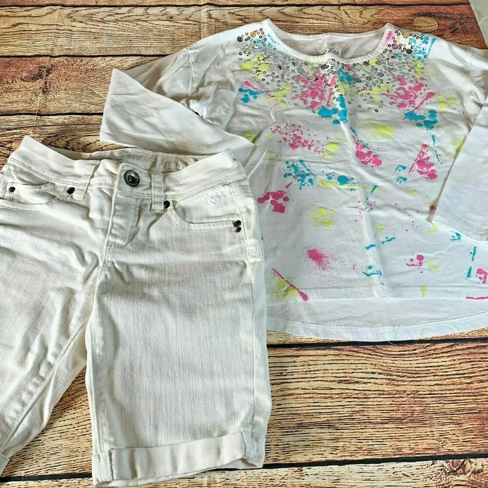 Justice Girls Shirt Shorts Outfit 10/10S